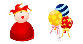 圣诞节前夜小丑和气球PNG图标